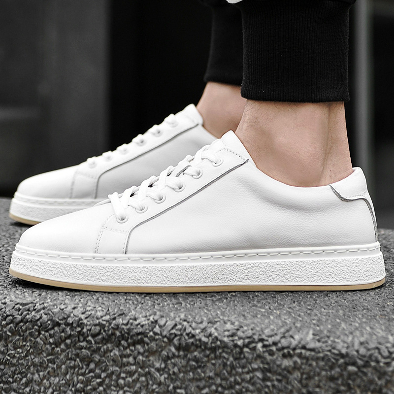 Men's Sneakers White Low-top Leather Sports Casual Shoes